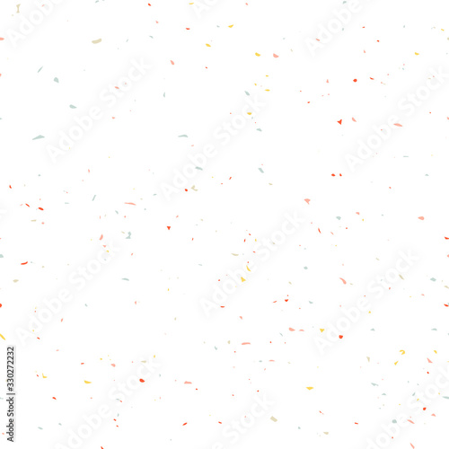 Terrazzo flooring textured surface modern abstract pattern. Vector seamless abstract repeat with chips of marble or granite in soft pastel  colors.