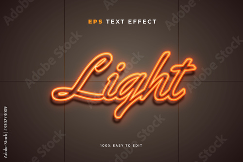 Neon light wall sign text effect photo