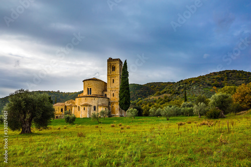 Ancient medieval abbey of San Antimo