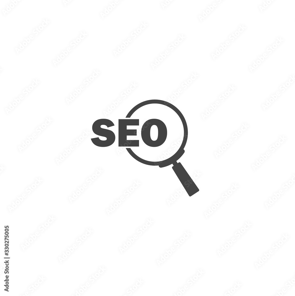 SEO magnifier icon on white isolated background. Layers grouped for easy editing illustration. For your design. SEO magnifier icon on white isolated background. Layers grouped for easy editing illustration. For your design.