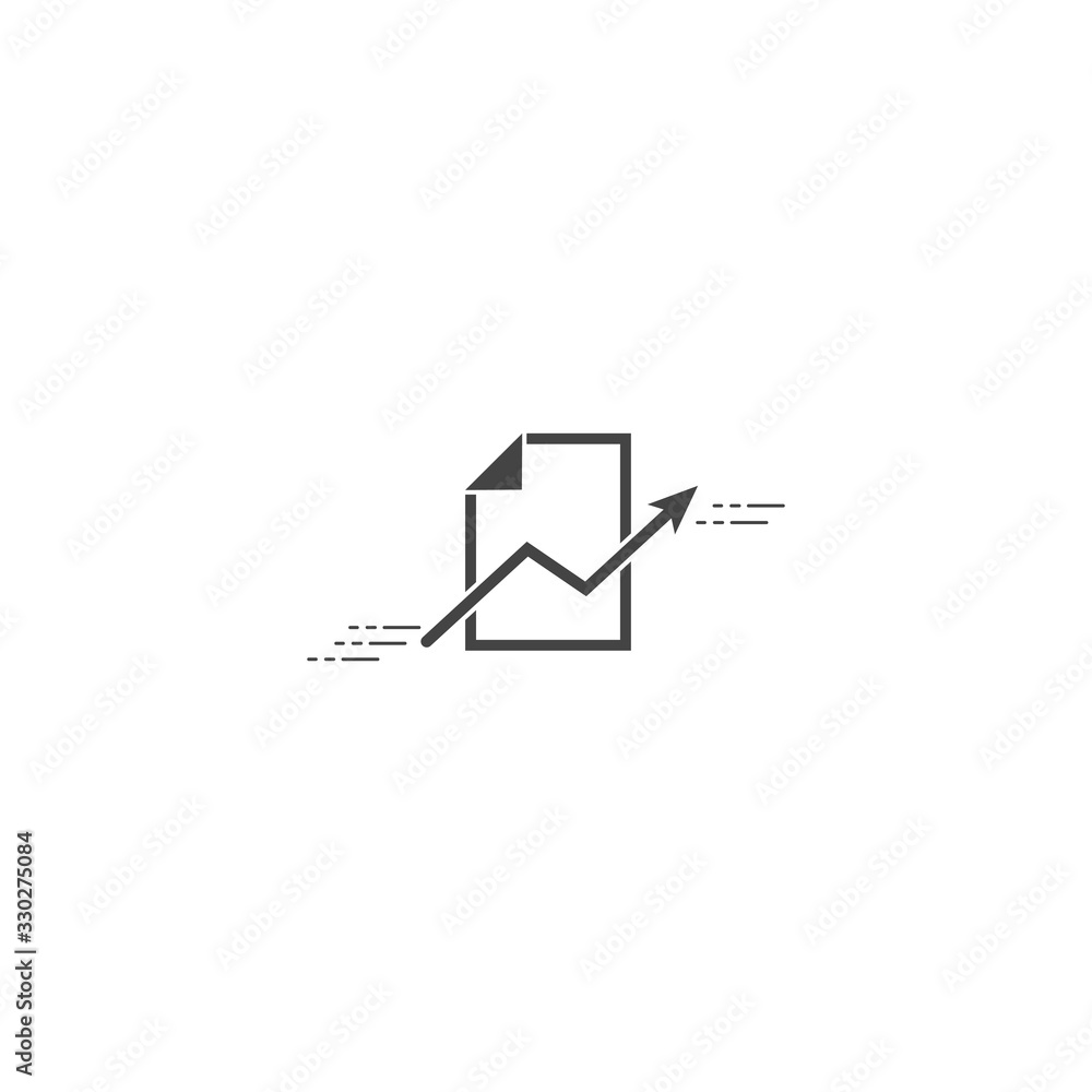 Document economic growth and audit arrow on white isolated background. Document economic growth and audit arrow on white isolated background.