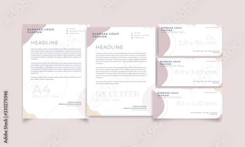 Minimalist business letterhead,Envelope size DL, A4 and US Letter design