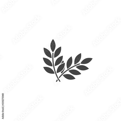 Vector icon ears of wheat, cereal. Ear of oats. Rue ears icon on white isolated background.