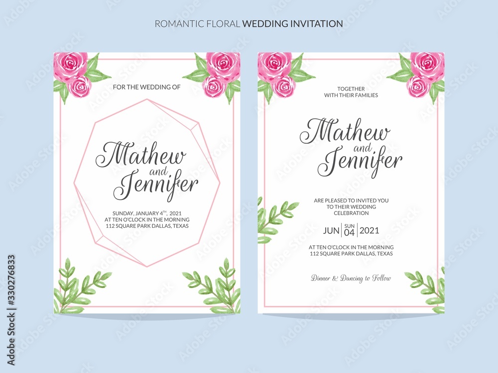 Romantic Floral Wedding Invitation