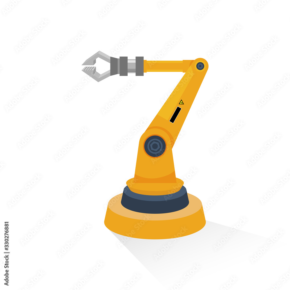 Robotic arm, manufacturing automation technology, vector illustration Robotic arm, manufacturing automation technology, vector illustration