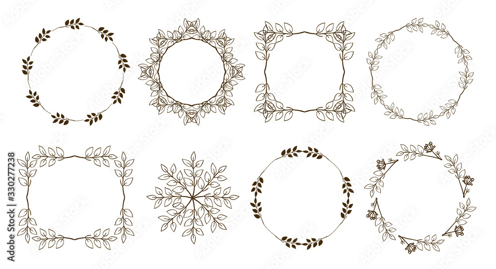 Obraz premium Simple authentic hand drawn graphic frames
