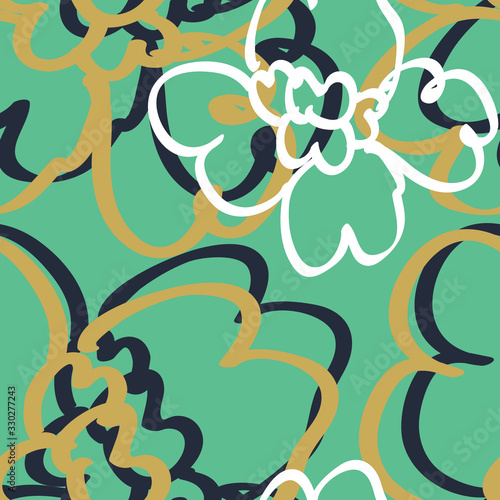 Seamless pattern abstract flower with pastel color  for fabric print