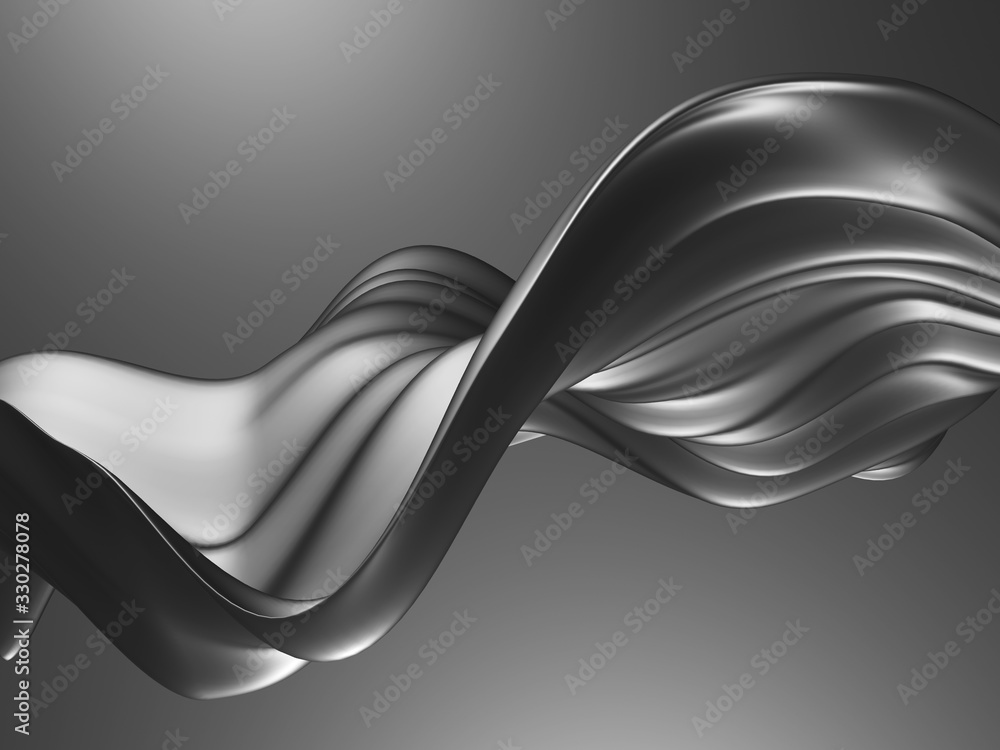 Naklejka Metallic abstract wavy liquid background