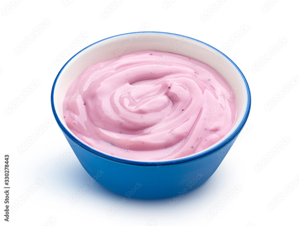 Blueberry yogurt isolated on white background Blueberry yogurt isolated on white background