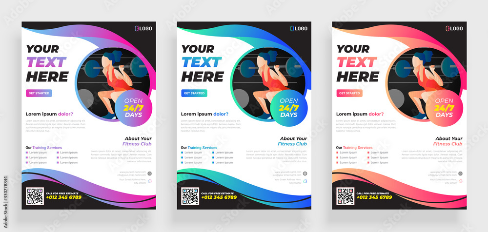 Fitness Gym Flyer & Poster Cover Template.