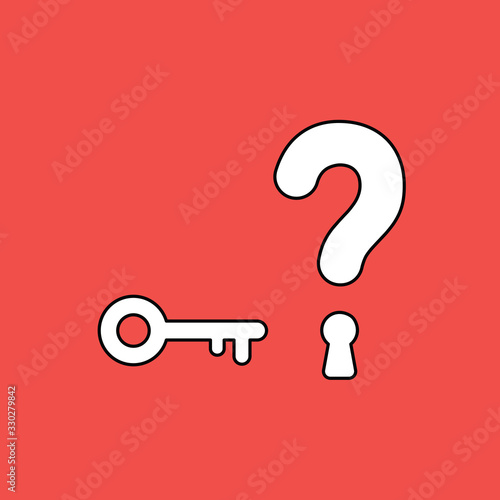 Vector illustration concept of question mark with key and keyhole.