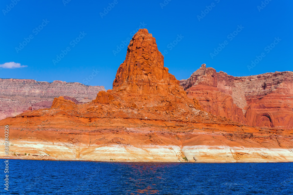 Huge lake with blue water