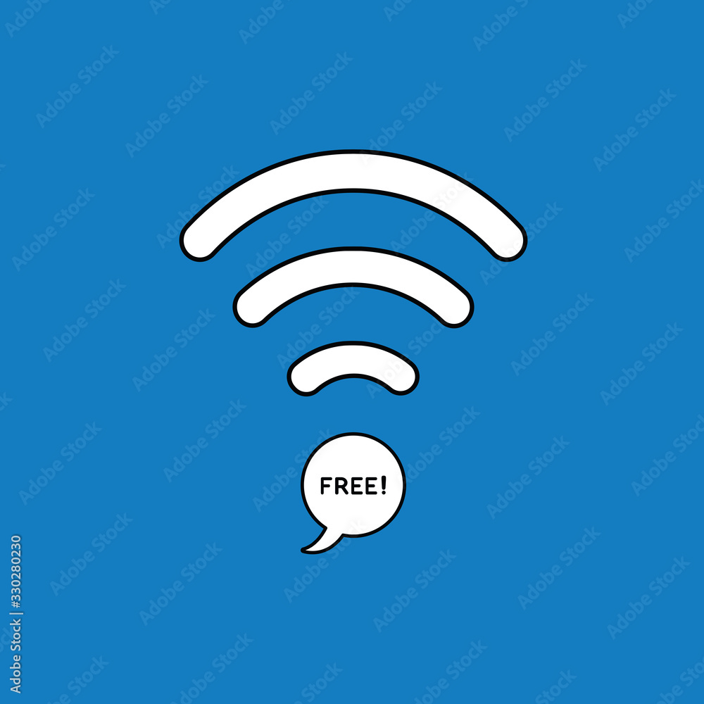 Vector illustration concept of wifi symbol with speech bubble icon and free text. Vector illustration concept of wifi symbol with speech bubble icon and free text.