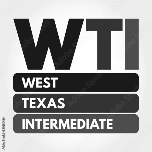 WTI - West Texas Intermediate acronym, concept background