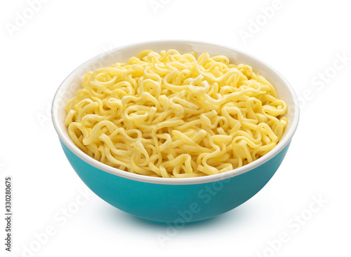 Fotografia Bowl of instant noodles isolated on white background