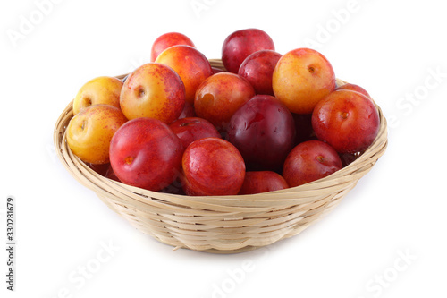 Plums on dish