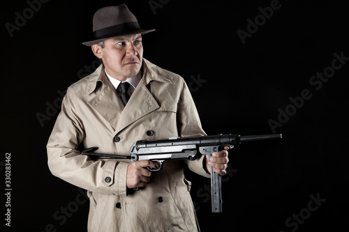 gangster with machine-gun