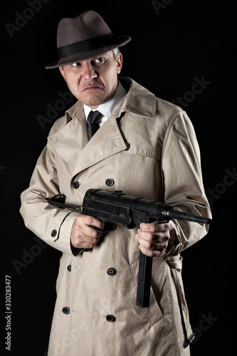gangster with machine-gun