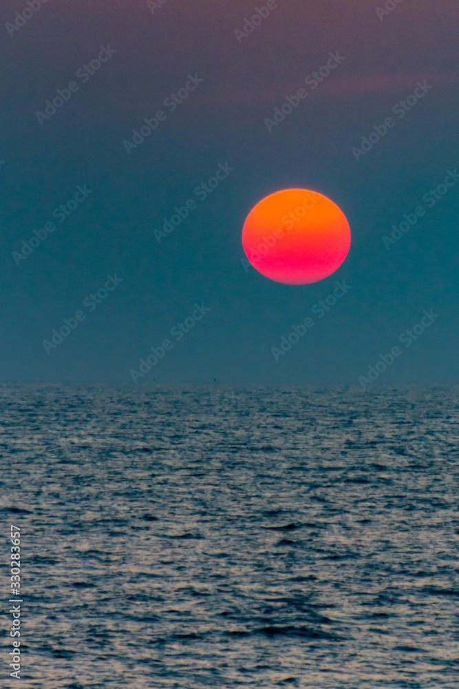 Southern India sunset over Indian Ocean Southern India sunset over Indian Ocean