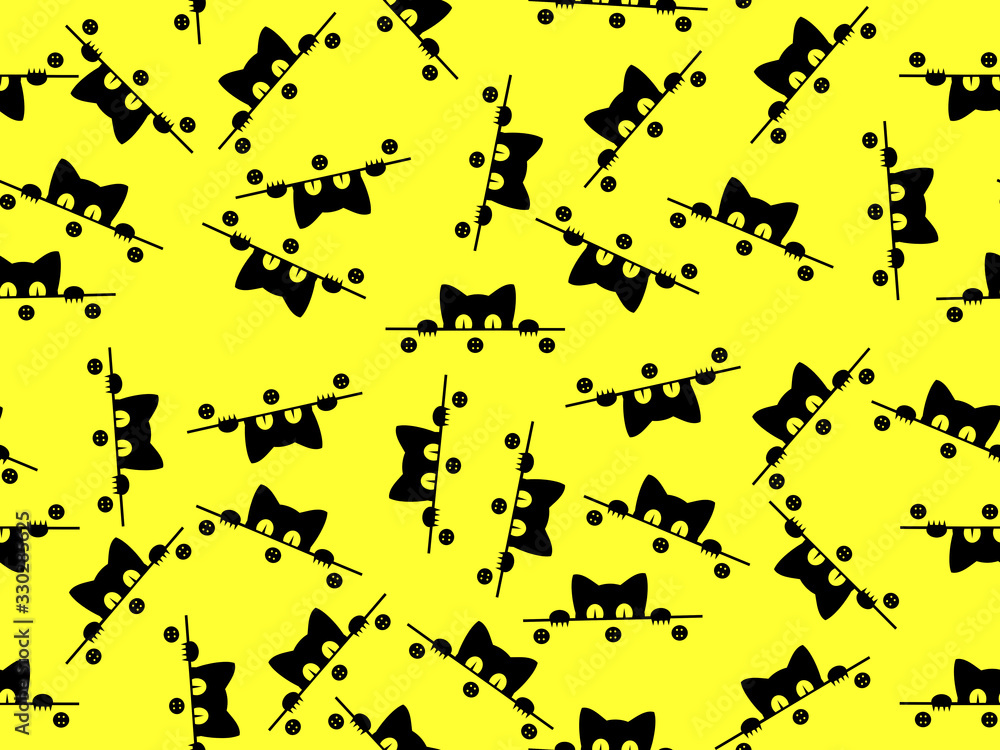 Seamless pattern with cat motif. Seamless pattern with cat motif.