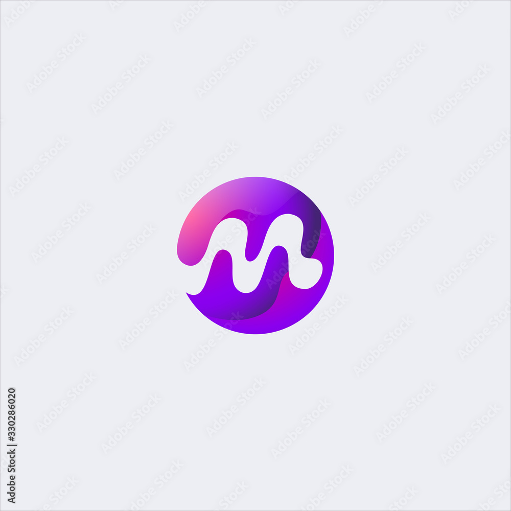vector abstract wave letter m logo design template vector abstract wave letter m logo design template