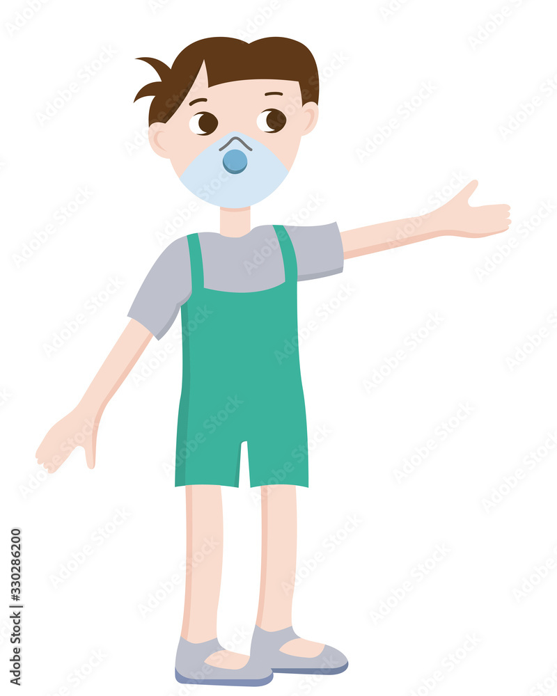 Child in a protective medical mask. Little boy.Safety and health