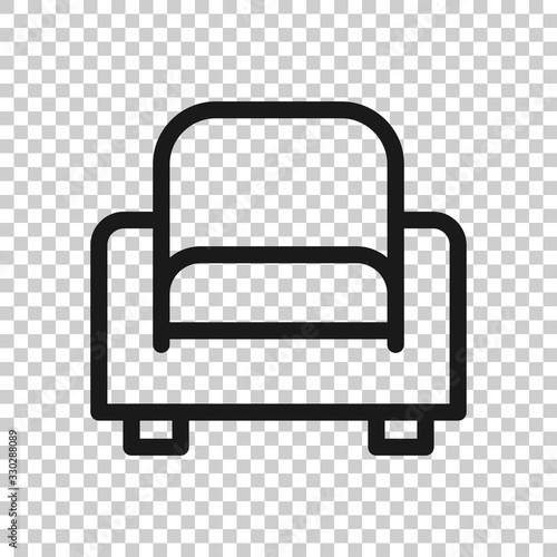 Cinema chair icon in flat style. Armchair vector illustration on white isolated background. Theater seat business concept.