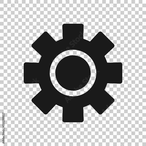 Gear vector icon in flat style. Cog wheel illustration on white isolated background. Gearwheel cogwheel business concept.