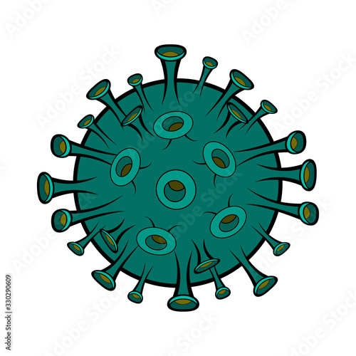 Coronavirus cartoon illustration isolated on white background. Pray for china. Illustrations concept corona virus COVID-19. virus wuhan from china.