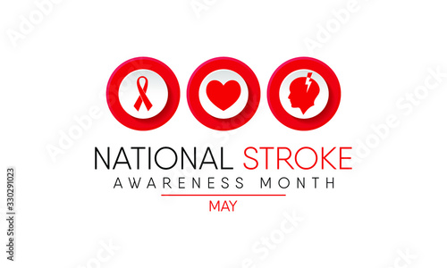 Vector illustration on the theme of National Stroke Awareness Month is observed in the United States annually during the month of May.