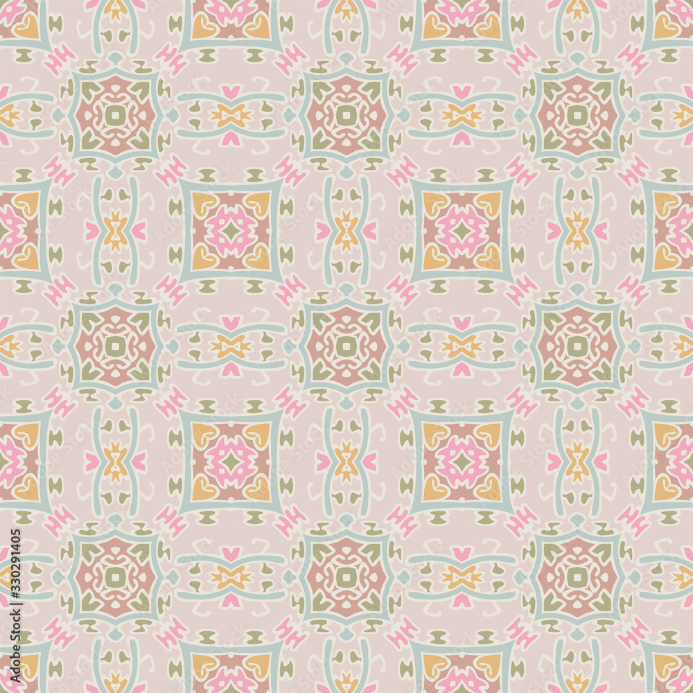 Trendy bright color seamless pattern in pink and blue for decoration, paper wallpaper, tiles, textiles, neckerchief, pillows. Home decor, interior design, cloth design. Trendy bright color seamless pattern in pink and blue for decoration, paper wallpaper, tiles, textiles, neckerchief, pillows. Home decor, interior design, cloth design.