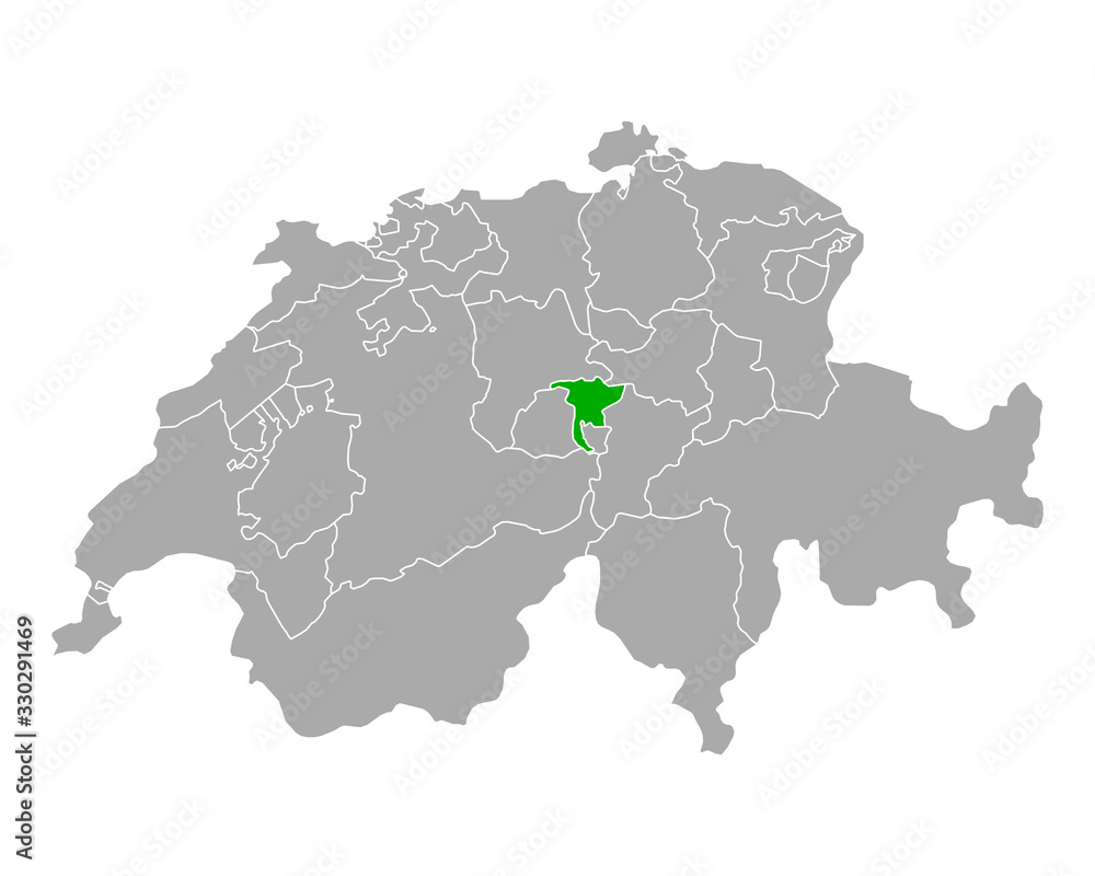 Karte von Nidwalden in Schweiz