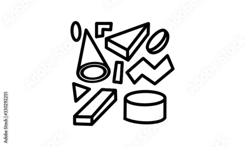 Set of retro geometric memphis element. Stock elements for 80s graphic design style