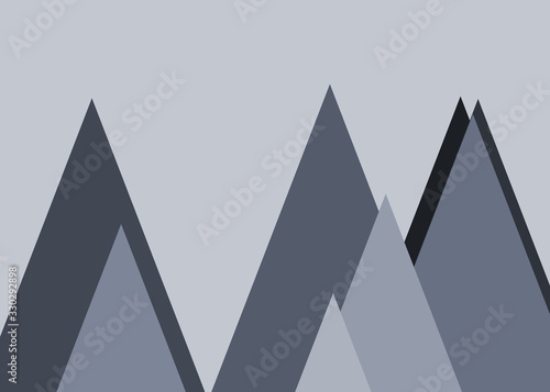 Mountains Panorame Abstract Random Placed Generative Art background illustration