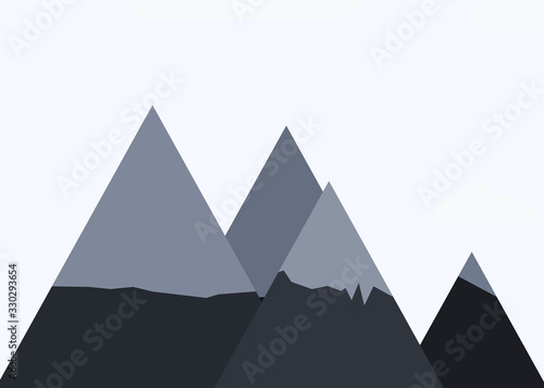 Mountains Panorame Abstract Random Placed Generative Art background illustration