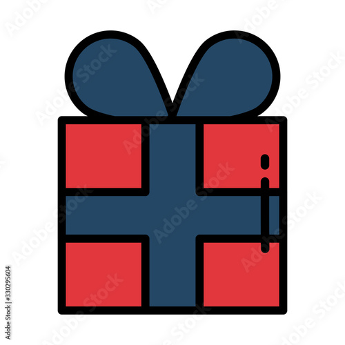 gift box with ribbon on white background