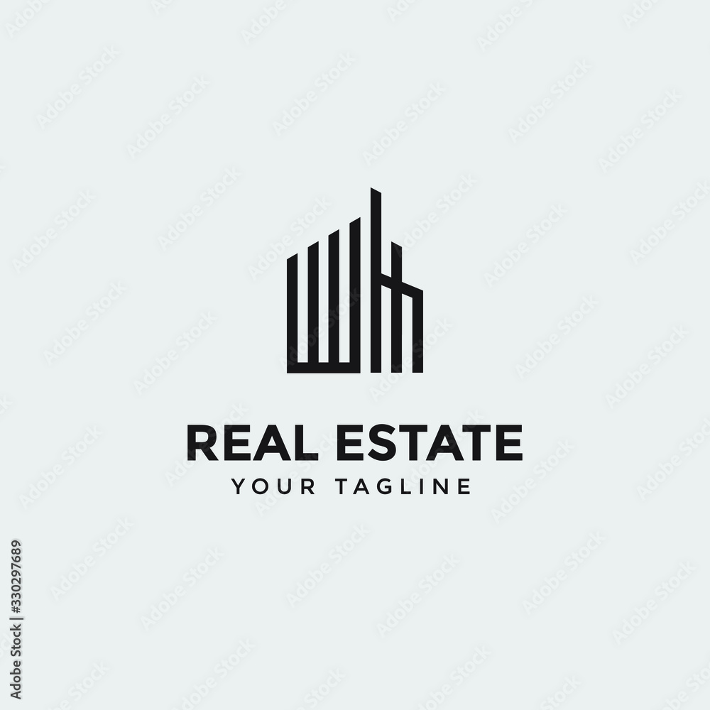 real estate logo design template, Construction Architecture Building symbol vector editable