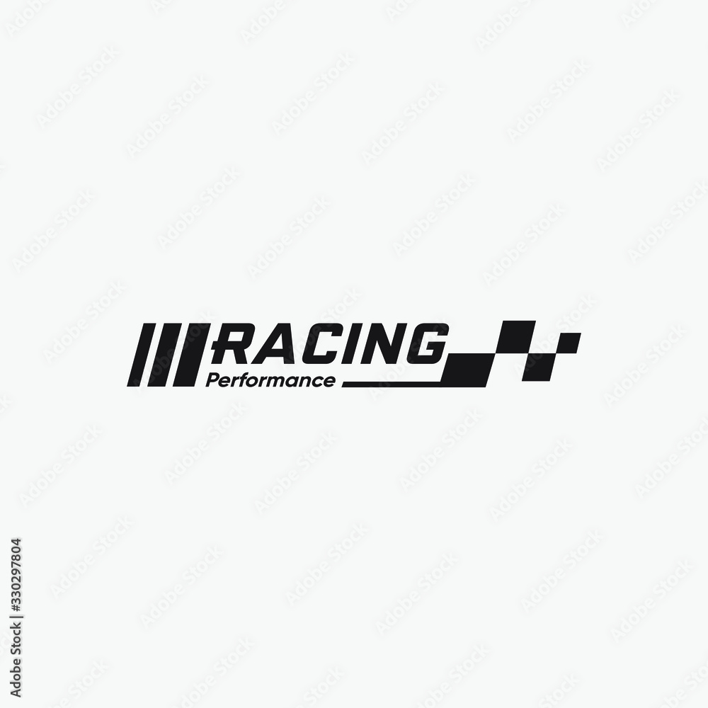 Racing flag icon, simple design race flag logo template