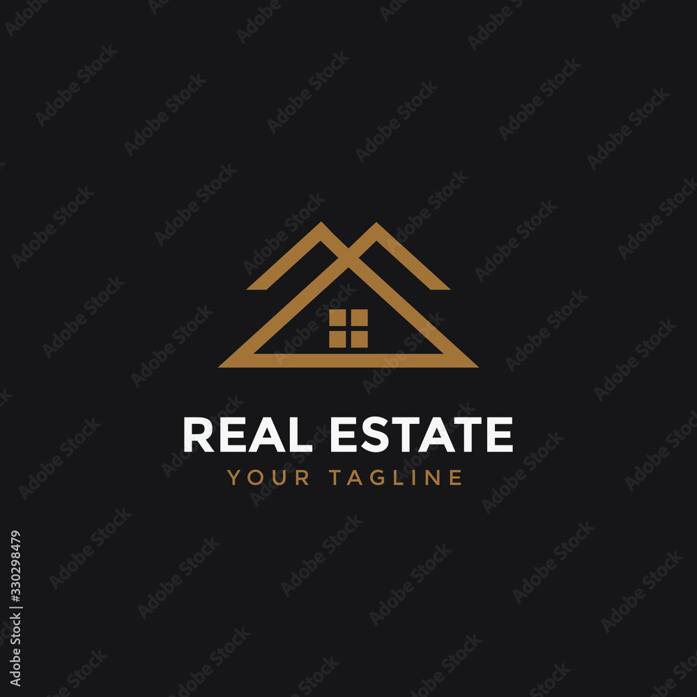 real estate logo design template, Construction Architecture Building symbol vector editable