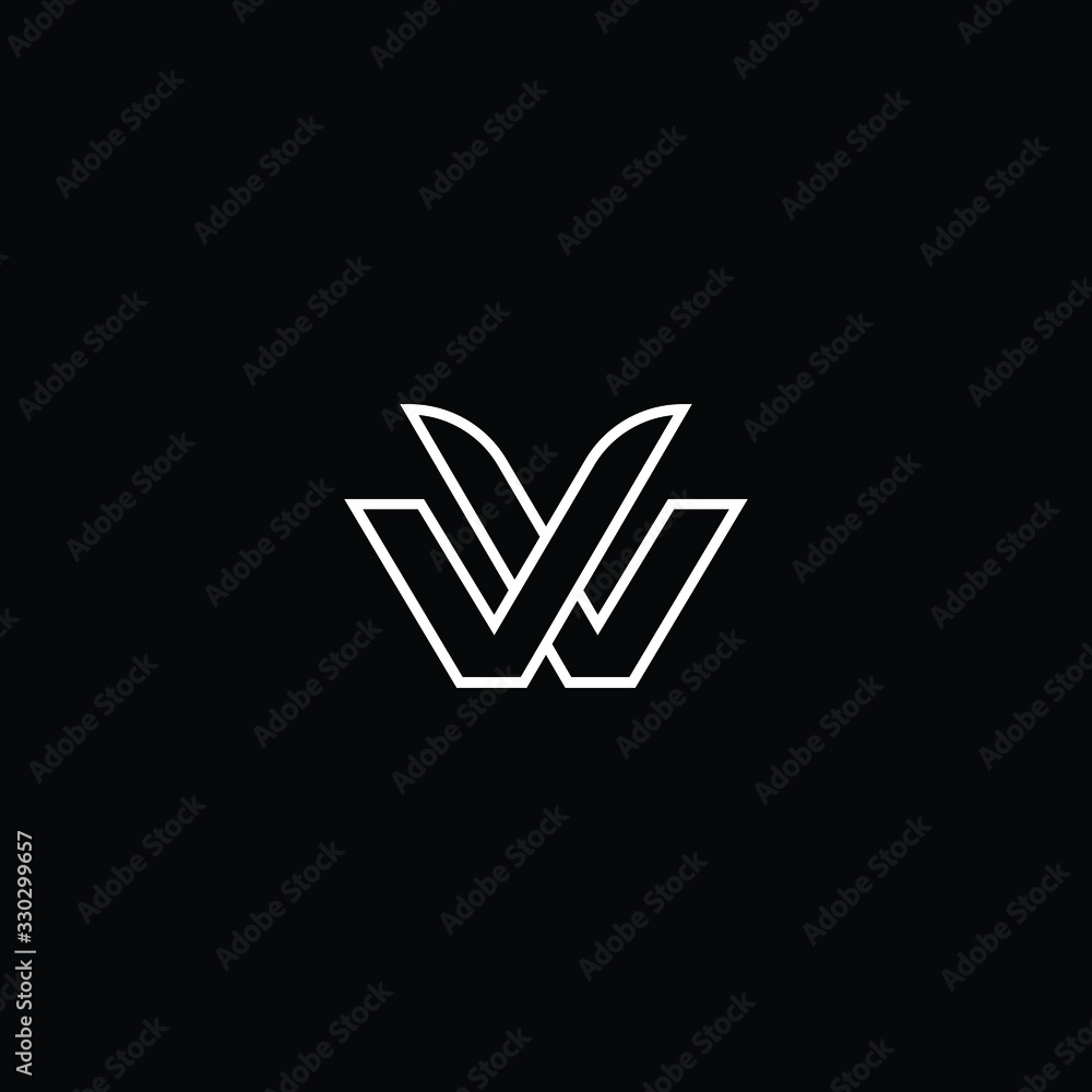 Minimal elegant monogram art logo. Outstanding professional trendy awesome artistic W WW WV initial based Alphabet icon logo. Premium Business logo White color on black background Minimal elegant monogram art logo. Outstanding professional trendy awesome artistic W WW WV initial based Alphabet icon logo. Premium Business logo White color on black background
