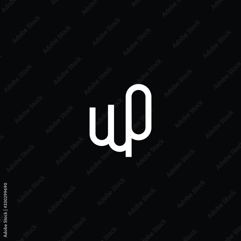 Minimal elegant monogram art logo. Outstanding professional trendy awesome artistic WP PW initial based Alphabet icon logo. Premium Business logo White color on black background Minimal elegant monogram art logo. Outstanding professional trendy awesome artistic WP PW initial based Alphabet icon logo. Premium Business logo White color on black background