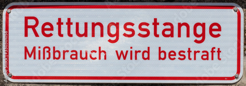 Warnschild, Straßenschild, Rettungsstange, deutsch, Deutschland