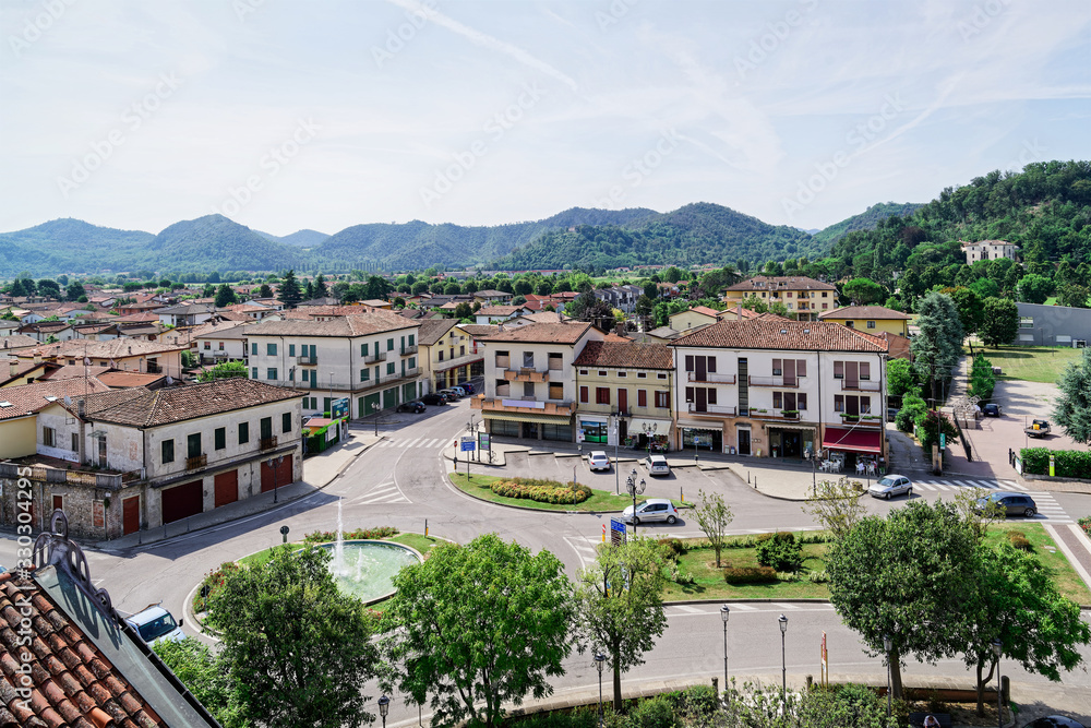 Landscape of Old small city in Torreglia Italy