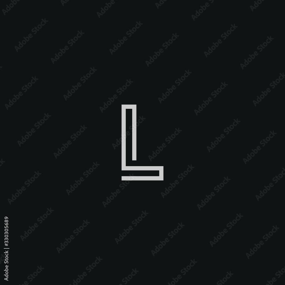 Abstract letter L logo design. Minimal emblem outline design . Abstract letter L logo design. Minimal emblem outline design .