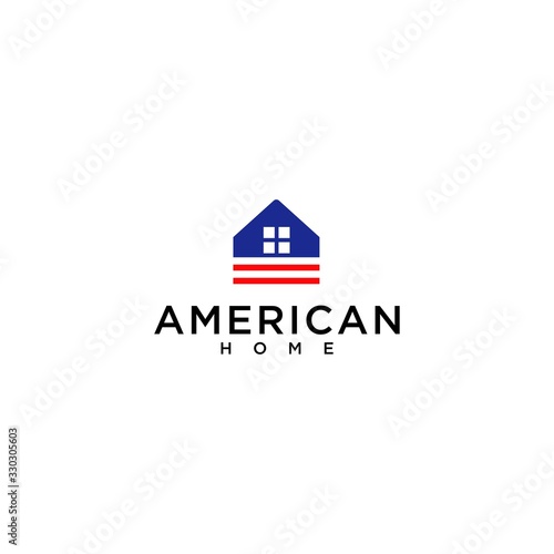 American house logo Vector Image  ,  usa  home logo design template vector image , american home logo icon design ,america home logo 