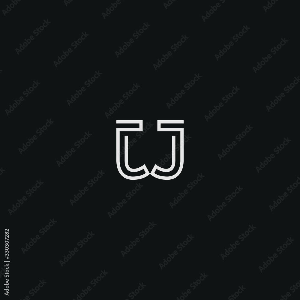 Abstract letter JJ logo design. Minimal emblem outline design . Abstract letter JJ logo design. Minimal emblem outline design .