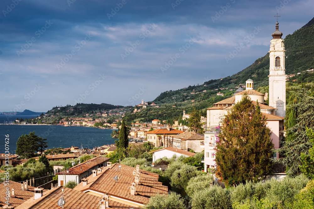 Beautiful landscape of Gargnano small town Garda Lake Italy