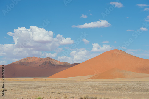 Red Sand Dunes in Namibian Desert