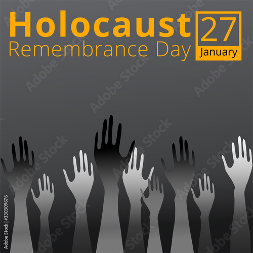 Jewish star with barbed wire and candles, International Holocaust Remembrance Day poster, January 27. World War II Remembrance Day.