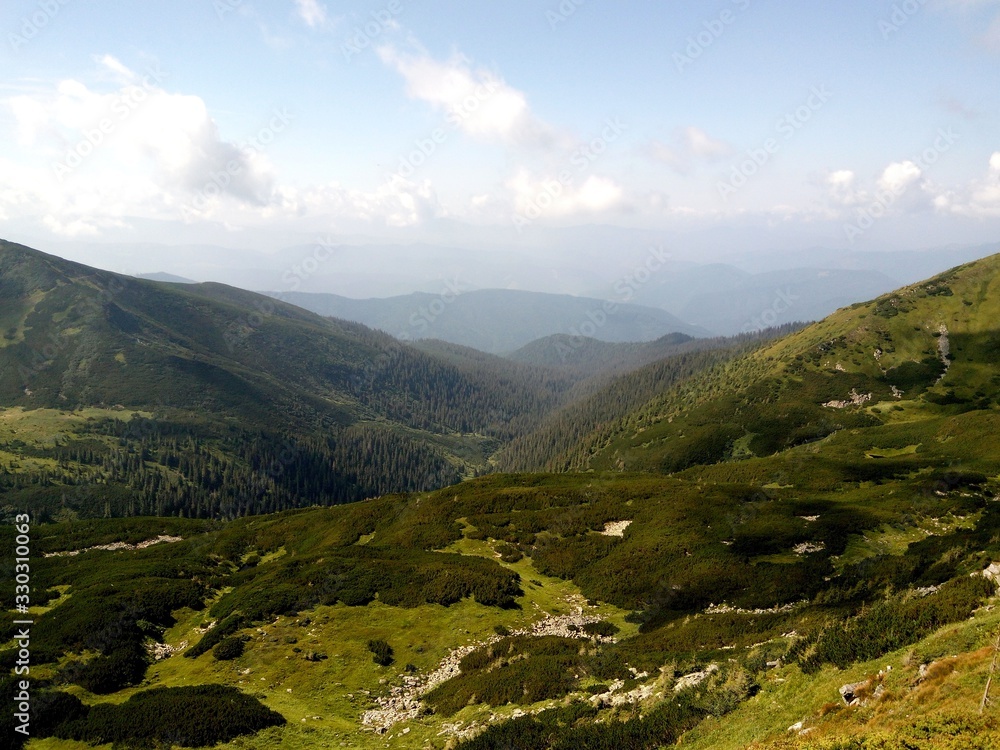 Fototapeta premium landscape with mountains and valleys